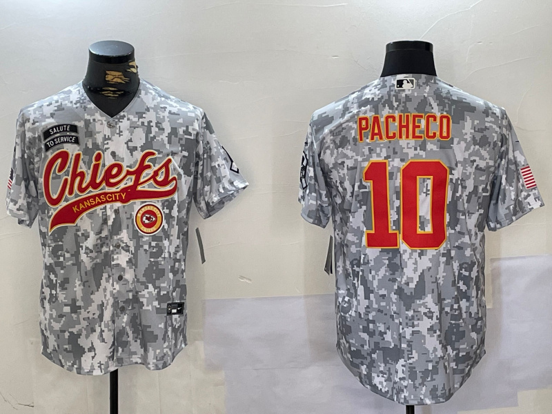 Men's Kansas City Chiefs #10 Isiah Pacheco 2024 Arctic Camo Salute To Service Stitched Baseball Jersey 2