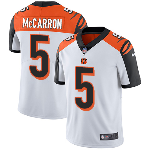 Nike Bengals #5 AJ McCarron White Men's Stitched NFL Vapor Untouchable Limited Jersey