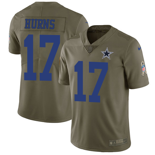 Nike Cowboys #17 Allen Hurns Olive Men's Stitched NFL Limited 2017 Salute To Service Jersey