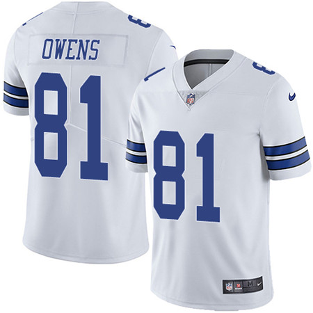 Nike Cowboys #81 Terrell Owens White Men's Stitched NFL Vapor Untouchable Limited Jersey