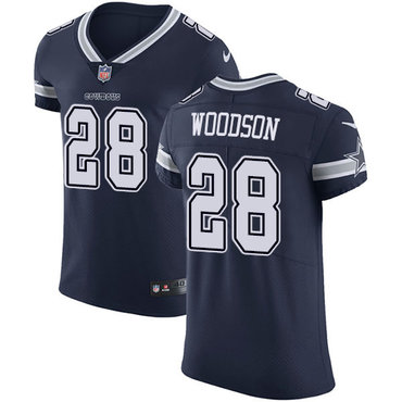 Nike Cowboys #28 Darren Woodson Navy Blue Team Color Men's Stitched NFL Vapor Untouchable Elite Jersey