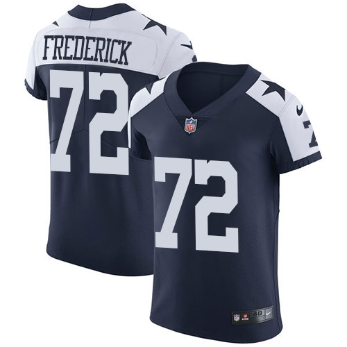 Nike Cowboys #72 Travis Frederick Navy Blue Thanksgiving Men's Stitched NFL Vapor Untouchable Throwback Elite Jersey