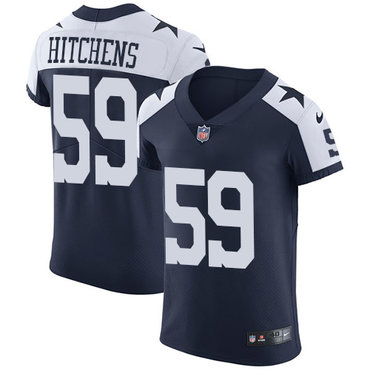 Nike Cowboys #59 Anthony Hitchens Navy Blue Thanksgiving Men's Stitched NFL Vapor Untouchable Throwback Elite Jersey