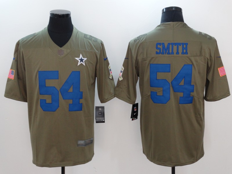 Nike Cowboys 54 Jaylon Smith Olive Salute To Service Limited Jersey