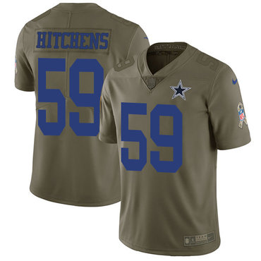 Nike Cowboys #59 Anthony Hitchens Olive Men's Stitched NFL Limited 2017 Salute To Service Jersey