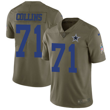 Nike Cowboys #71 La'el Collins Olive Men's Stitched NFL Limited 2017 Salute To Service Jersey