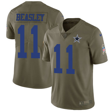 Nike Cowboys #11 Cole Beasley Olive Men's Stitched NFL Limited 2017 Salute To Service Jersey