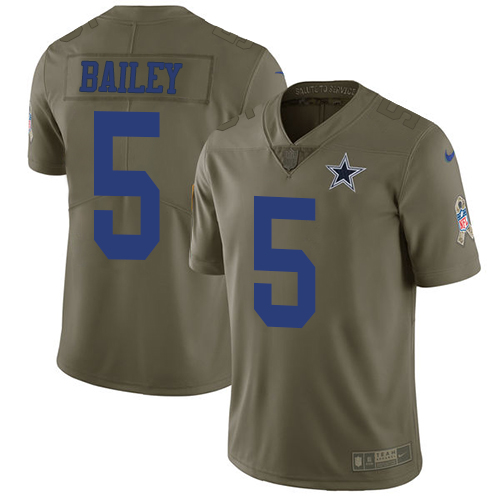 Nike Cowboys #5 Dan Bailey Olive Men's Stitched NFL Limited 2017 Salute To Service Jersey