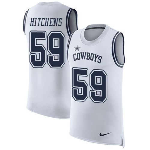 Nike Cowboys #59 Anthony Hitchens White Men's Stitched NFL Limited Rush Tank Top Jersey