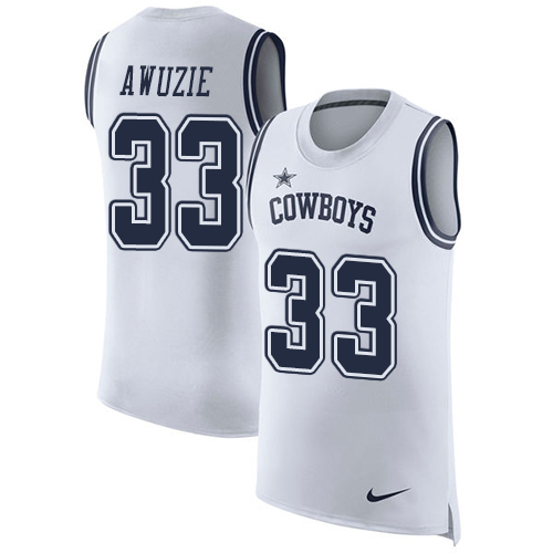 Nike Cowboys #33 Chidobe Awuzie White Men's Stitched NFL Limited Rush Tank Top Jersey