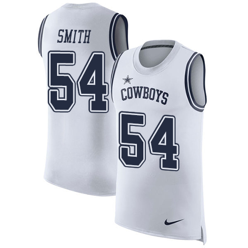 Nike Cowboys #54 Jaylon Smith White Men's Stitched NFL Limited Rush Tank Top Jersey