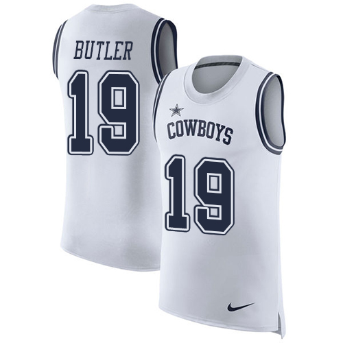 Nike Cowboys #19 Brice Butler White Men's Stitched NFL Limited Rush Tank Top Jersey