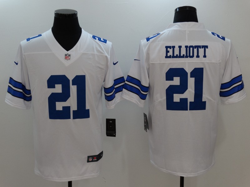 Nike Cowboys 21 Ezekiel Elliott White Vapor Untouchable Player Limited Jersey