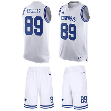 Nike Cowboys #89 Gavin Escobar White Men's Stitched NFL Limited Tank Top Suit Jersey