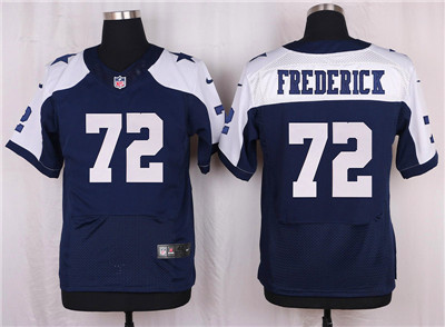 Men's Nike Dallas Cowboys #72 Travis Frederick Elite Navy Blue Throwback Alternate NFL Jersey