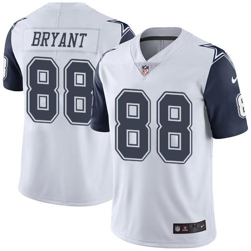 Nike Cowboys #88 Dez Bryant White Men's Stitched NFL Limited Rush Jersey