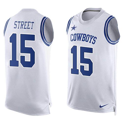 Nike Cowboys #15 Devin Street White Men's Stitched NFL Limited Tank Top Jersey