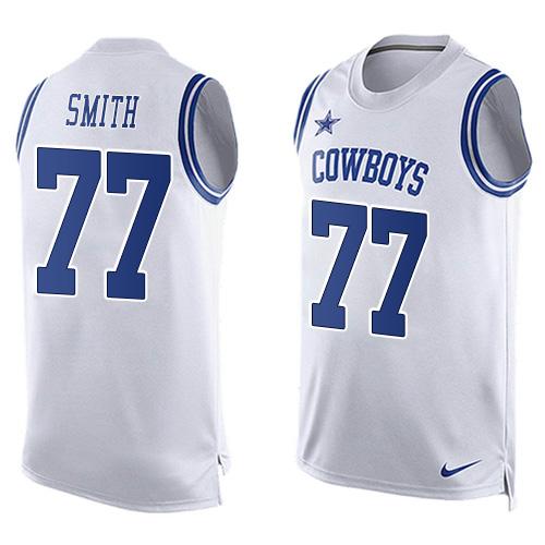 Nike Cowboys #77 Tyron Smith White Men's Stitched NFL Limited Tank Top Jersey