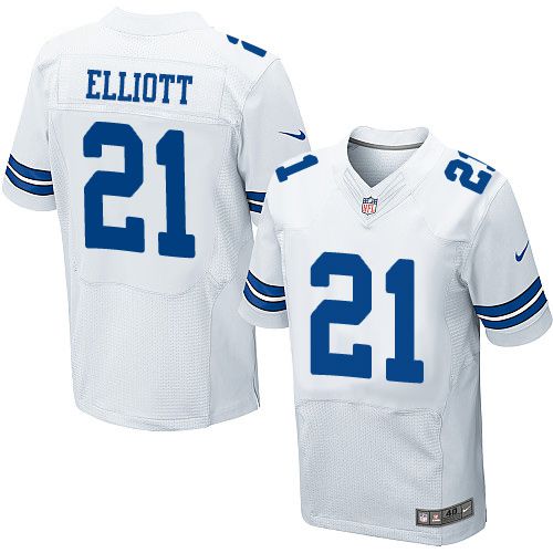 ike Cowboys #21 Ezekiel Elliott White Men's Stitched NFL Elite Jersey