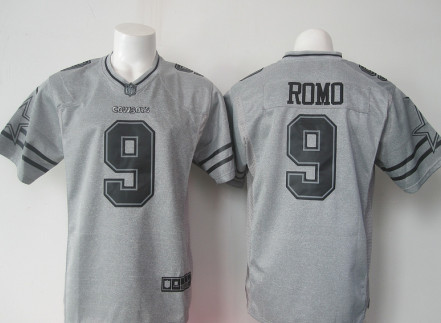 Men's Dallas Cowboys 9 Tony Romo Nike Gray Gridiron Gray Limited Jersey