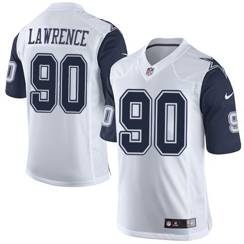 Nike Cowboys #90 Demarcus Lawrence White Men's Stitched NFL Limited Rush Jersey