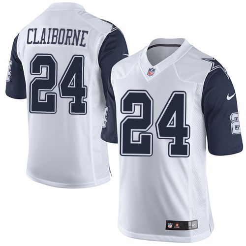 Nike Cowboys #24 Morris Claiborne White Men's Stitched NFL Limited rush jerseys