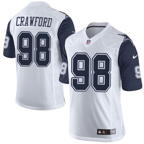 Nike Cowboys #98 Tyrone Crawford White Men's Stitched NFL Limited Rush Jersey