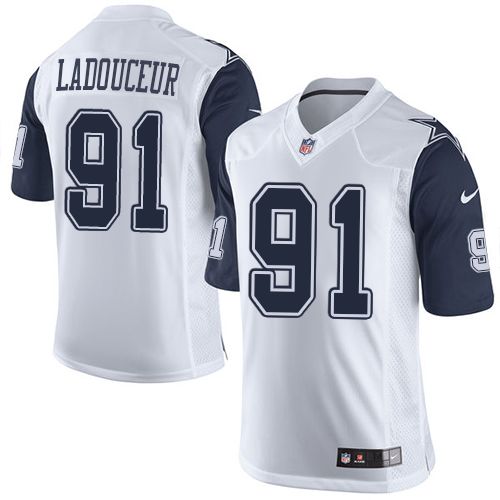 Nike Cowboys #91 L. P. Ladouceur White Men's Stitched NFL Limited Rush Jersey