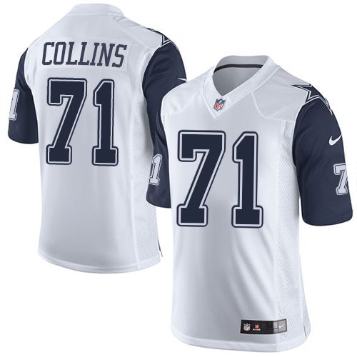 Nike Cowboys #71 La'el Collins White Men's Stitched NFL Limited Rush Jersey