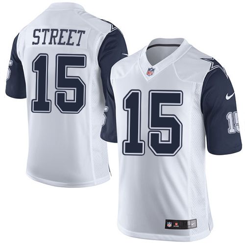 Nike Cowboys #15 Devin Street White Men's Stitched NFL Limited Rush Jersey