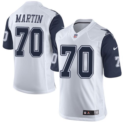 Nike Cowboys #70 Zack Martin White Men's Stitched NFL Limited Rush Jersey