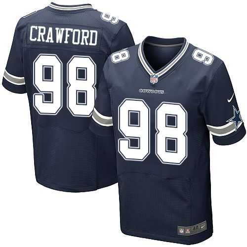 Nike Cowboys #98 Tyrone Crawford Navy Blue Team Color Men's