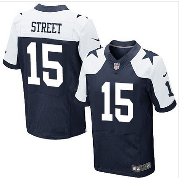 Nike Dallas Cowboys #15 Devin Street Navy Blue Thanksgiving Throwback Men's Stitched NFL Elite Jersey