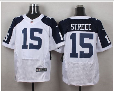 Nike Dallas Cowboys #15 Devin Street White Thanksgiving Throwback Men's Stitched NFL Elite Jersey