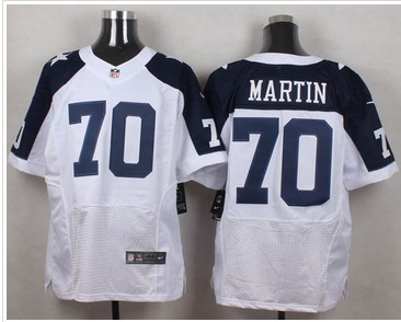 Nike Dallas Cowboys #70 Zack Martin White Thanksgiving Throwback Men's Stitched NFL Elite Jersey