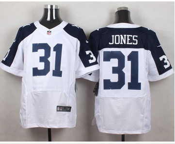 Nike Dallas Cowboys #31 Byron Jones White Thanksgiving Throwback Men's Stitched NFL Elite Jersey