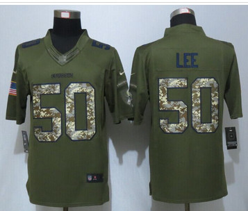 New Nike Dallas Cowboys #50 Sean Lee Green Salute To Service Limited Jersey