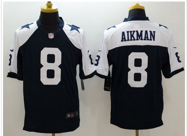 Nike Dallas Cowboys #8 Troy Aikman Navy Blue Thanksgiving Throwback Men's Stitched NFL Limited Jersey