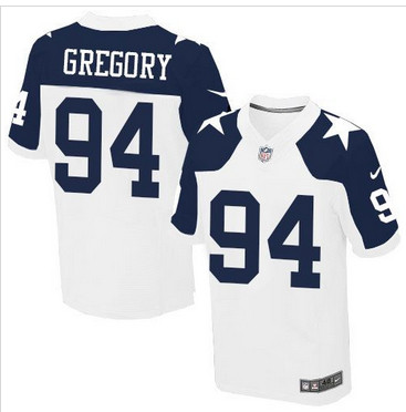 Nike Dallas Cowboys #94 Randy Gregory White Thanksgiving Throwback Men's Stitched NFL Elite Jersey