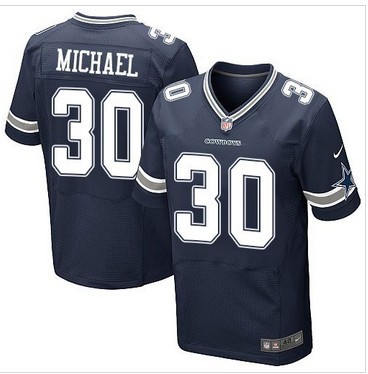 Nike Dallas Cowboys #30 Christine Michael Navy Blue Team Color Men's Stitched NFL Elite Jersey