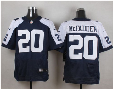 Nike Dallas Cowboys #20 Darren McFadden Navy Blue Thanksgiving Throwback Men's Stitched NFL Elite Jersey