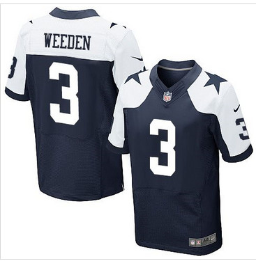 Nike Dallas Cowboys #3 Brandon Weeden Navy Blue Thanksgiving Throwback Men's Stitched NFL Elite Jersey