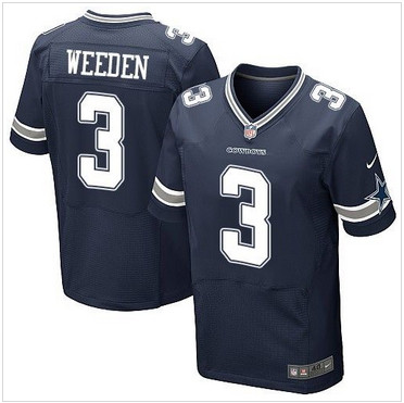 Nike Dallas Cowboys #3 Brandon Weeden Navy Blue Team Color Men's Stitched NFL Elite Jersey