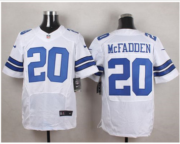 Nike Dallas Cowboys #20 Darren McFadden White Men's Stitched NFL Elite Jersey