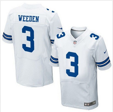 Nike Dallas Cowboys #3 Brandon Weeden White Men's Stitched NFL Elite Jersey