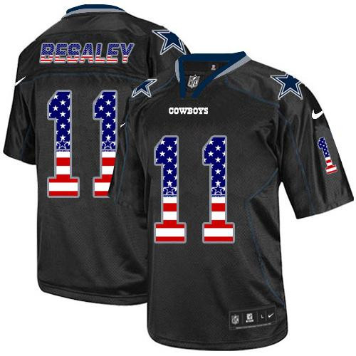 New Dallas Cowboys #11 Cole Beasley Black Men''s Stitched NFL Elite USA Flag Fashion Jersey