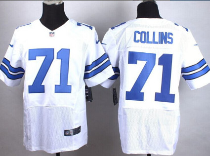 Nike Dallas Cowboys #71 Jed Collins White Men's Stitched NFL Elite Jersey