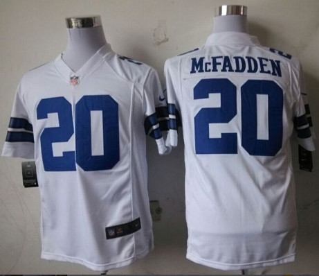 New Dallas Cowboys #20 Darren McFadden White Men's Stitched NFL Game Jersey