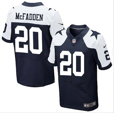 New Dallas Cowboys #20 Darren McFadden Navy Blue Thanksgiving Throwback Men's Stitched NFL Elite Jersey