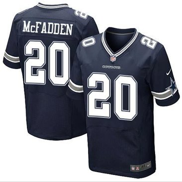 New Dallas Cowboys #20 Darren McFadden Navy Blue Team Color Men's Stitched NFL Elite Jersey